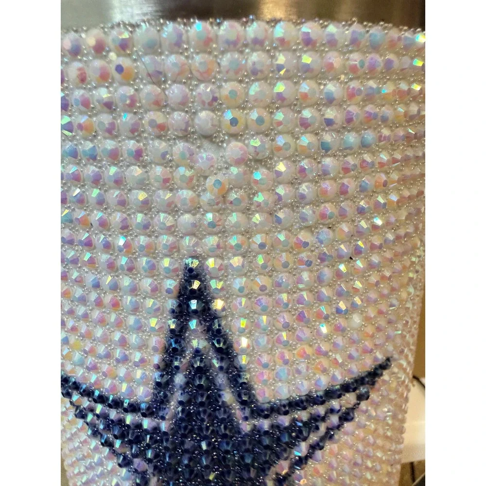 Dallas Cowboys Bling Colossal 40 oz Tumbler Rhinestone Travel Mug White Navy NEW